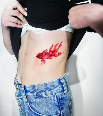 Фото тату золотая рыбка 07,12,2021 - №640 - goldfish tattoo -  tattoo-photo.ru - tattoo-photo.ru