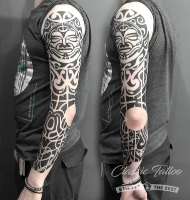 Татуировка мужская графика на руке и груди дракон - мастер Анастасия Родина  6855 | Art of Pain