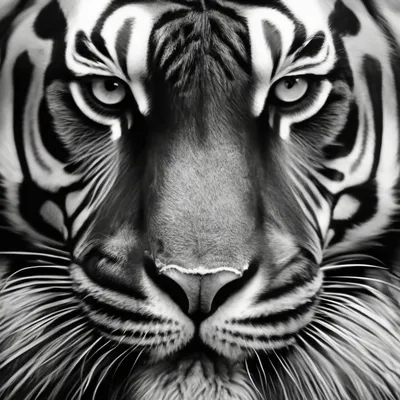 Фото тигра черно белое фото