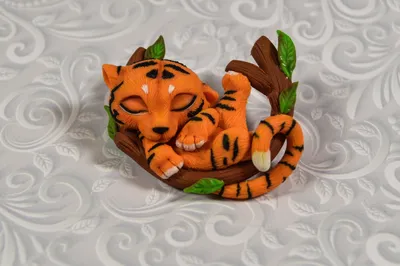 Лепим тигра из воздушного пластилина - видео-урок. A tiger from air dry  polymer clay plasticine - YouTube