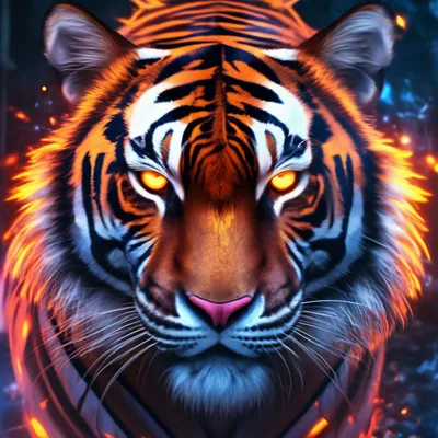 Аватарка steam неоновый тигр» — создано в Шедевруме