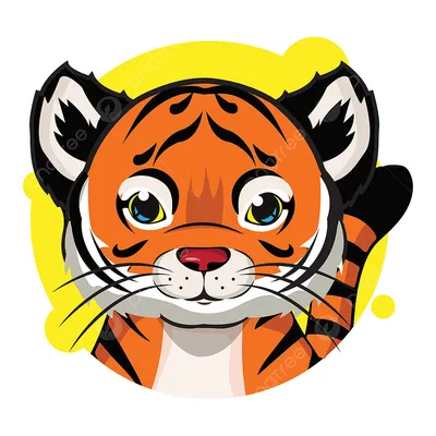 милый тигр аватар с желтым фоном PNG , аватар, рынок, веб PNG картинки и  пнг рисунок для бесплатной загрузки