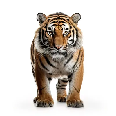 Фотография Тигры белых смотрит Животные на черном фоне