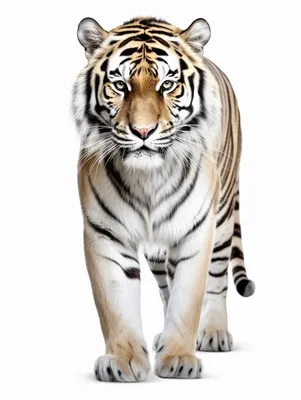 Взгляд взрослого амурского тигра на белом фоне | Обои для телефона