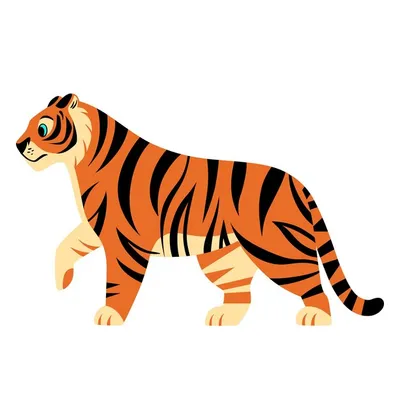 вектор тигра изолирован на белом фоне. Иллюстрация вектора - иллюстрации  насчитывающей развилки, лож: 230016219