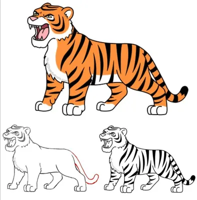 Амурский тигр рисунок для детей - 54 фото