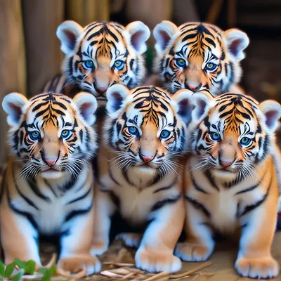 Во Владимире цирковая тигрица родила рекордные пять тигрят