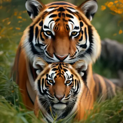 Мама Тигрица с тигренком» — создано в Шедевруме