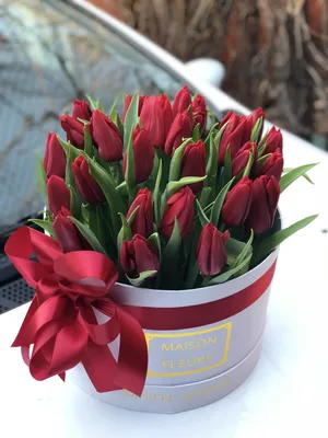 Заказать Нежно-розовые тюльпаны в коробке в Киеве