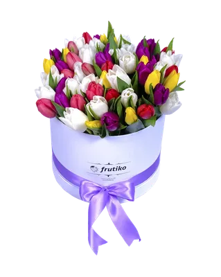 Купить 29 розовых тюльпанов в коробке R974 в Москве, цена 6 261 руб.
