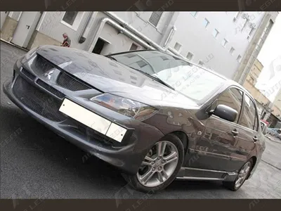 Юбка переднего бампера Mitsubishi Lancer 9 IX в стиле EVO (2003-2009),  купить с доставкой в Москве в интернет-магазине MV-Tuning