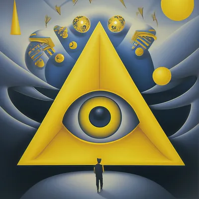 Жёлтый треугольник с глазом крутит…» — создано в Шедевруме