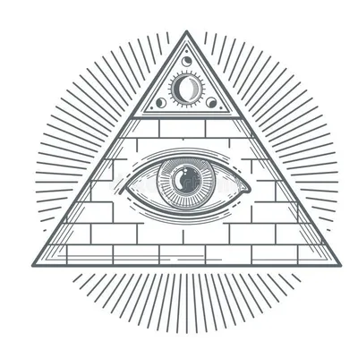 Векторное Знамя Глазом Провидения Всевидящий Глаз Внутри Пирамиды  Треугольника Символ Векторное изображение ©paseven 219205736