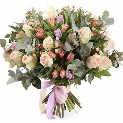 Киев доставка цветов | Большой букет с розы и тюльпанов