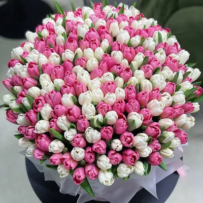 Букет цветов Тюльпаны и розы 💐 заказать в Москве с доставкой по цене 6 090  ₽ | Флористическое кафе VioletFlowers 🌷