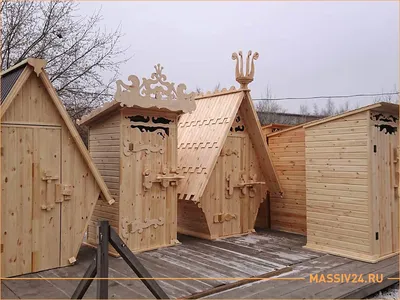 Уличный деревянный туалет для дачи - купить недорого в Москве и Московской  области