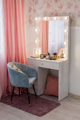 Туалетный столик с зеркалом белый лак, коричневый Marbella - купить за  104800 руб в интернет-магазине DG-Home
