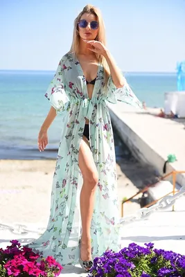 Пляжная туника из шифона в бабочки | Roupas de festa de praia, Moda praia  feminina, Vestidos longo praia