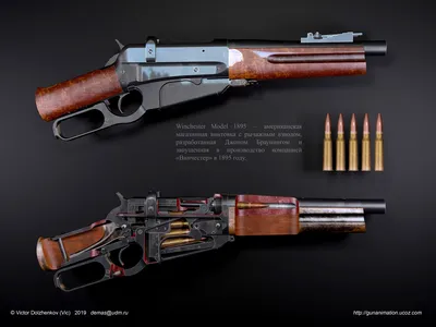 Стреляющая миниатюрная винтовка Winchester Model 1873 в уменьшенном  масштабе 1:3 в наличии