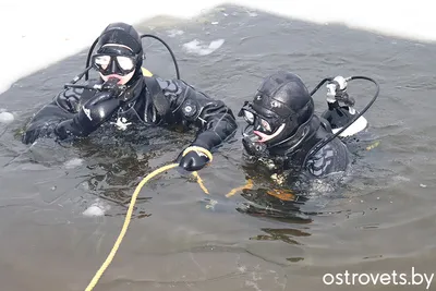 Фотография Тяжелые водолазы. Рабочие спуски на открытой воде, Японское море  | Фотобанк ГеоФото/GeoPhoto | GetImages Group