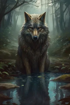 Волк в лесу | Премиум Фото