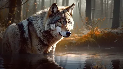 Фото Волк в лесу, by generalstussner