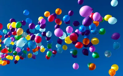 Скачать обои небо, шары, разноцветные, воздушные шарики, the sky разрешение  2880x1800 #204255