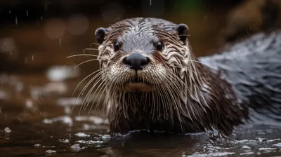 Фото Прыжок выдры в воду — Байкал