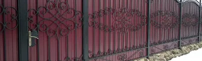 Забор из профнастила с элементами ковки - цена | Забор из профлиста с ковкой,  заказать в Ярославле