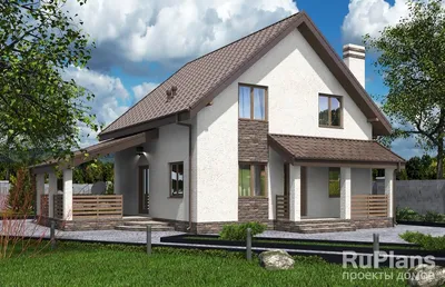 Одноэтажный жилой дом с мансардой и террасой Rg5592: цены, фото,  планировки. Строительство загородных домов - БСК