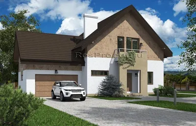 Двухэтажный дом с мансардой - Фаворит: цены, фото, планировки.  Строительство загородных домов - БСК