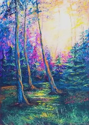 Картина осенний пейзаж леса горы дерева заката закат: цена 1250 грн -  купить Картины на ИЗИ | Запорожье