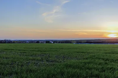 Закат в поле | Пикабу