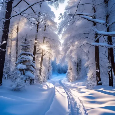 Фото зима в лесу 80 фото
