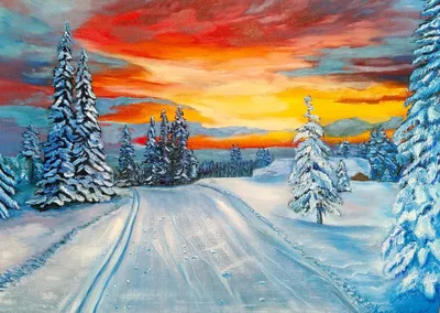 Цветной зимний закат стоковое фото. изображение насчитывающей сезон -  162236718