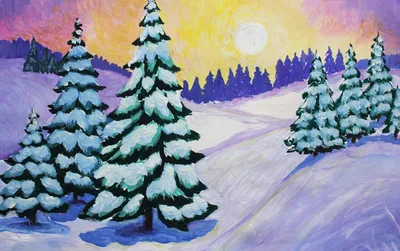 Купить Картина в подарок зимний пейзаж Картина | Skrami.ru