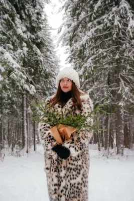 Зимняя фотосессия девушки | Фотосессия в студии зимой