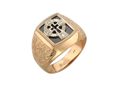 Мужское кольцо-печатка в стиле минимализм из белого золота