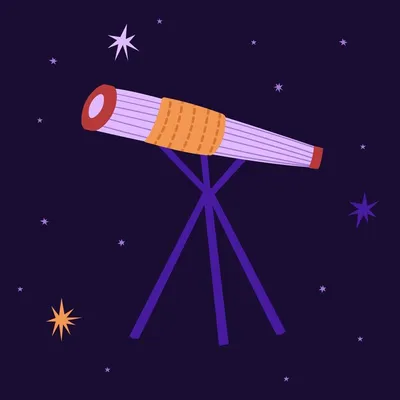Телескоп на фоне звездного неба» — создано в Шедевруме