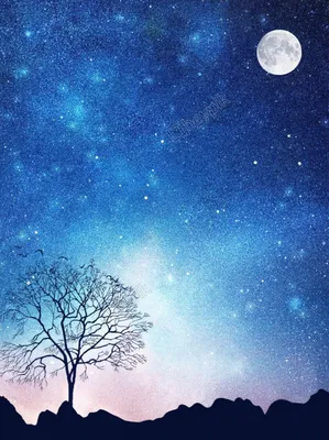 Зимний звездный лунный фон Обои Изображение для бесплатной загрузки -  Pngtree