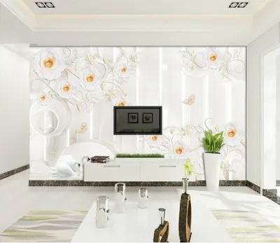 Фотообои 3d на стену светлые пальмовые листья, обои на заказ, 3D фотообои,  для гостиной, зала, кухни, спальни, коридора | AliExpress