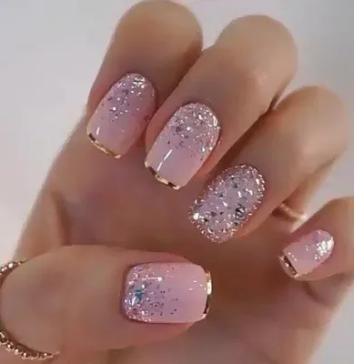 💥ДОРОГО! ФРЕНЧ Золотом + ЭФФЕКТНЫЕ БЛЕСТКИ💫 НОВИНКИ Esthetic Nails👍  Белый маникюр - YouTube