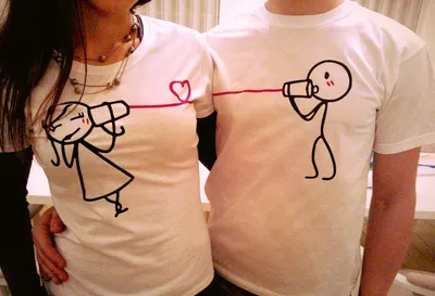 Парные футболки для пары влюбленных на 14 февраля печать Ваших инициалов  под заказ за 1 день (ID#1336240709), цена: 490 ₴, купить на Prom.ua