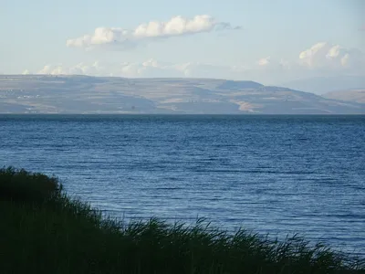 Вид Галилейское Море Сверху Гору Арбель Израиле стоковое фото ©wildnerdpix  218853836