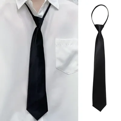 Униформа JK Черный Простой на галстуке для девочек галстук безопасности  Униформа рубашка костюм галстуки стюард матовый похоронный ленивый шейный  галстук для мужчин и женщин | AliExpress