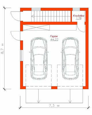Проект гаража на 2 машины с хозблоком Г 06-68 по цене 2015 года