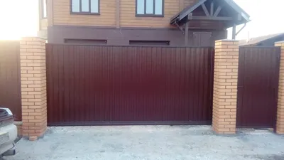 Распашные гаражные ворота из профнастила кованые – купить в  Санкт-Петербурге по выгодной цене от производителя