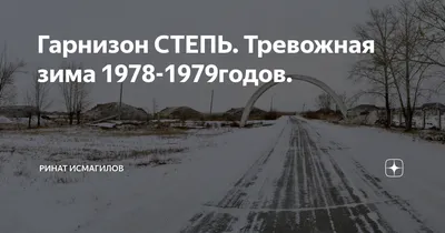 Гарнизон СТЕПЬ. Тревожная зима 1978-1979годов. | ринат исмагилов | Дзен