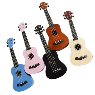 Гавайская гитара Сопрано, деревянное Гавайская гитара, четыре струны, 21  дюйм, детский подарок, музыкальный инструмент для начинающих | AliExpress