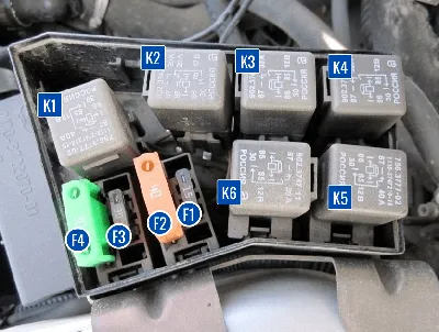 Реле стартера на ВАЗ 2110, ВАЗ-2111 и ВАЗ-2112 - расположение в блоке  предохранителей, схема подключения